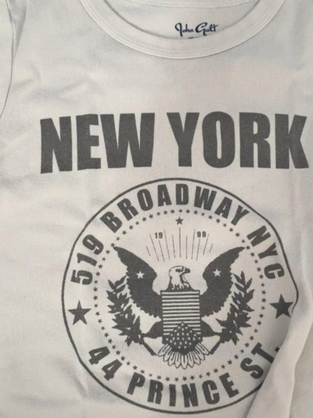 John Galt New York Eagle Printed Short Sleeve T-shirt